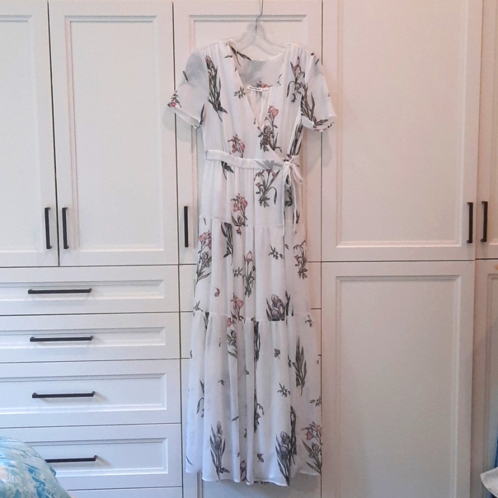 Roberta Roller Rabbit, Chiffon floral wrap Maxi Dress